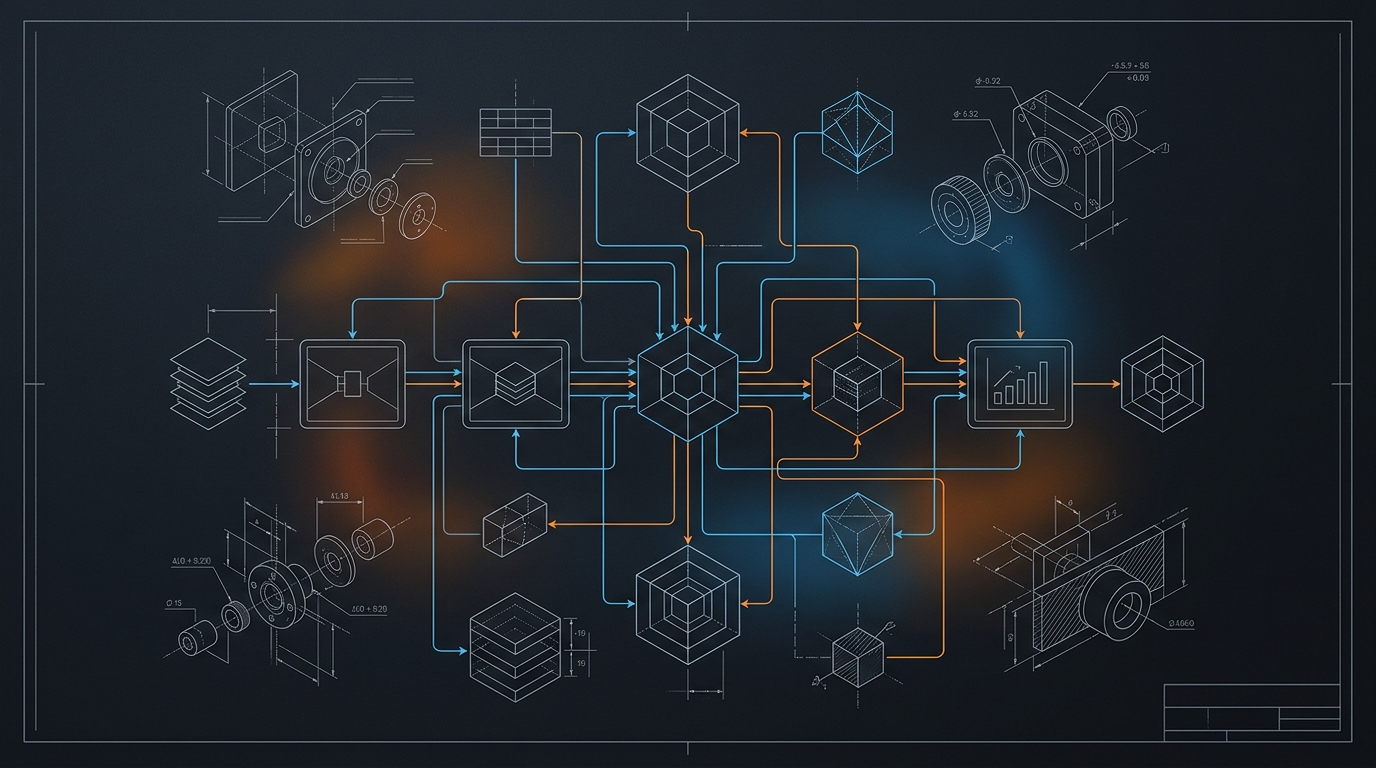 Editorial technical visualization for Pragmatic Engineering: Why Simple Tools Beat Bloated Stacks